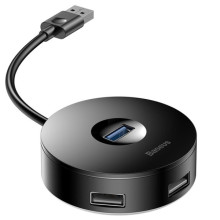 Перехідник HUB Baseus Round Box USB to USB 3.0 + 3USB 2.0 (CAHUB-F) – Чорний