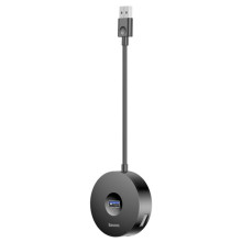 Перехідник HUB Baseus Round Box USB to USB 3.0 + 3USB 2.0 (CAHUB-F) – Чорний