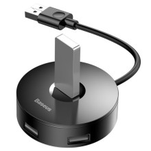 Перехідник HUB Baseus Round Box USB to USB 3.0 + 3USB 2.0 (CAHUB-F) – Чорний