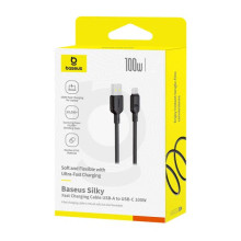 Дата кабель Baseus Silky Series OS Fast Charging USB to Type-C 100W (1m) (P10377703) – Чорний