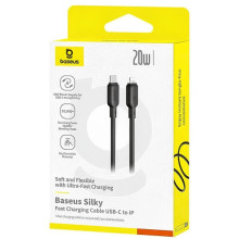 Дата кабель Baseus Silky Series OS Fast Charging Type-C to Lightning 20W (2m) (P10377701) – Чорний