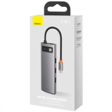 Переходник HUB Baseus Metal Gleam Series 4-in-1 4xUSB3.0 (WKWG070013) – Серый