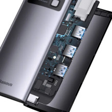 Переходник HUB Baseus Metal Gleam Series 6-in-1 Multifunctional Type-C (WKWG080013) – Серый