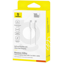 Дата кабель Baseus Silky Series OS Fast Charging Type-C to Type-C 100W (2m) (P10377704) – Білий