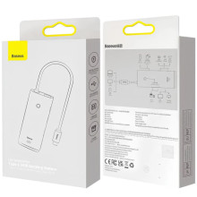 Перехідник HUB Baseus Lite Series 6in1 (Type-C to HDMI+2xUSB3.0+Type-C Data+SD/TF) (WKQX050001) – Чорний