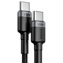 Дата кабель Baseus Cafule Type-C to Type-C PD2.0 100W (2m) (CATKLF-AL) – Сірий