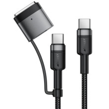 Дата кабель Acefast C22-05 2in1 Type-C to Type-C 240W/MAG3 140W (1.2m) – Чорний