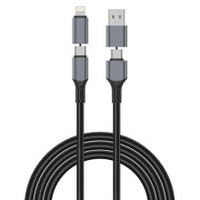 Дата кабель WIWU Wi-C085 Raptor Pro 2in2 USB-A + USB-C/Type-C to Lightning (1m)