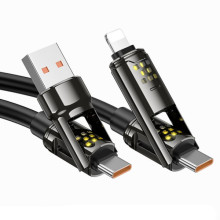 Дата кабель Hoco U143 Joy 4in1 USB to Lightning/Type-C to Type-C 240W (1.2m)