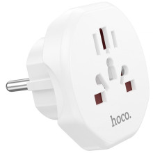 Сетевой универсальный переходник Hoco AC6 3in1 (EU) – Белый