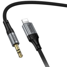 Аудио кабель Aux Hoco UPA33A Nuevo (Lightning to AUX 3.5mm) (1.5m) – Черный