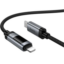 Дата кабель Hoco U148 Lord with display Type-C to Lightning 27W (1.2m) – Черный