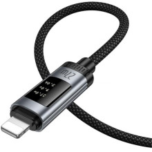 Дата кабель Hoco U148 Lord with display Type-C to Lightning 27W (1.2m) – Черный