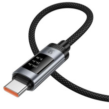 Дата кабель Hoco U148 Lord with display USB to Type-C 100W (1.2m) – Черный