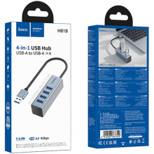 Переходник HUB Hoco HB1B 4in1 (USB to 4xUSB 3.0) (1m) – Серый