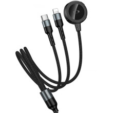 Дата кабель Hoco CW64 3in1 Type-C to iWatch/Lightning/Type-C 15W (1.2m)