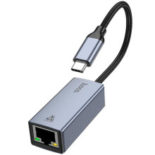 Перехідник Hoco UA37 Portable Type-C to RJ45 1000 Mbs (0.15m) – Сірий