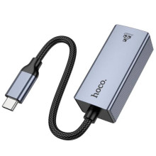 Перехідник Hoco UA37 Portable Type-C to RJ45 1000 Mbs (0.15m) – Сірий
