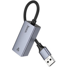 Перехідник Hoco UA37 Portable USB to RJ45 1000 Mbs (0.15m) – Сірий
