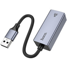 Перехідник Hoco UA37 Portable USB to RJ45 1000 Mbs (0.15m) – Сірий