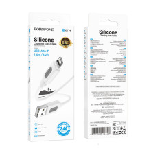 Дата кабель Borofone BX114 Structure USB to Lightning 2.4A (1m) – Белый