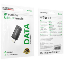 Перехідник Borofone BV26A Lightning Male to Type-C Female USB2.0 – Чорний