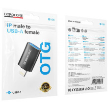 Перехідник Borofone BV26 Lightning Male to USB Female USB2.0 – Чорний