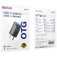 Перехідник Borofone BV26C Type-C Male to USB Female USB3.0 – Чорний