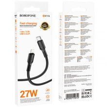 Дата кабель Borofone BX116 Certain Type-C to Lightning 27W (1m) – Чорний