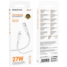 Дата кабель Borofone BX116 Certain Type-C to Lightning 27W (1m) – Білий
