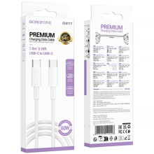 Дата кабель Borofone BX117 Source Type-C to Type-C 60W (1m) – Білий