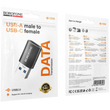 Перехідник Borofone BV26B USB Male to Type-C Female USB3.0 – Чорний