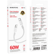 Дата кабель Borofone BX116 Certain Type-C to Type-C 60W (1m) – Білий