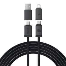 Дата кабель Baseus Versatile Two-for-Two USB/Type-C to Type-C/Lightning 60W (2m) (P10383000) – Чорний