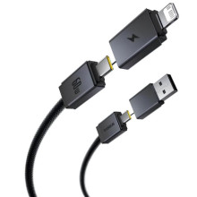 Дата кабель Baseus Versatile Two-for-Two USB/Type-C to Type-C/Lightning 60W (2m) (P10383000) – Чорний