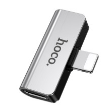 Перехідник Hoco LS24 Lightning to lightning audio/lightning – Стальной