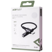 Аудіо кабель Aux Acefast C1-07 (Type-C to AUX 3.5mm) (1m) – Чорний