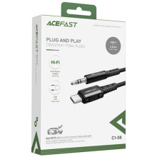Аудіо кабель Aux Acefast C1-08 (Type-C to AUX 3.5mm) (1m) – Чорний