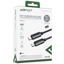 Дата кабель Acefast C19-03 Type-C to Type-C 60W (1.2m) – Чорний