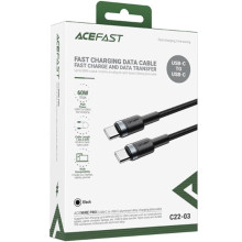 Дата кабель Acefast C22-03 Type-C to Type-C 60W (1.2m) – Черный