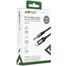 Аудио кабель Aux Acefast J11 (Type-C to AUX 3.5mm plug) (1m) – Черный