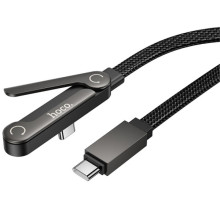 Дата кабель Hoco U150 Exquisite side plug and stand Type-C to Type-C 60W (1.2m) – Чорний