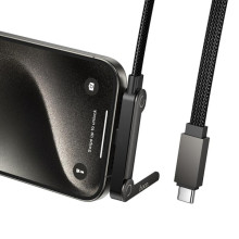 Дата кабель Hoco U150 Exquisite side plug and stand Type-C to Type-C 60W (1.2m) – Чорний