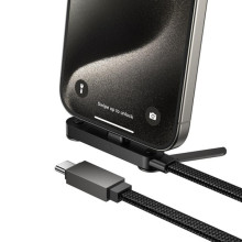 Дата кабель Hoco U150 Exquisite side plug and stand Type-C to Type-C 60W (1.2m) – Чорний