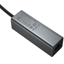 Перехідник HUB Hoco HB1D USB to USB2.0*3+RJ45 – Сірий