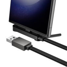 Дата кабель Hoco U150 Exquisite side plug and stand USB to Type-C 36W (1.2m) – Чорний