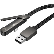 Дата кабель Hoco U150 Exquisite side plug and stand USB to Type-C 36W (1.2m) – Чорний