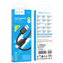 Дата кабель Hoco X119 Energy USB to Lightning 2.4A (1m) – Чорний