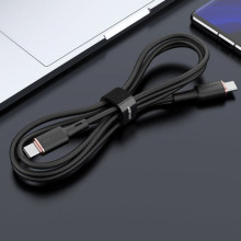 Дата кабель Acefast C2-03 USB-C to USB-C zinc alloy silicone (1.2m) – Чорний
