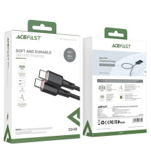 Дата кабель Acefast C2-03 USB-C to USB-C zinc alloy silicone (1.2m) – Чорний